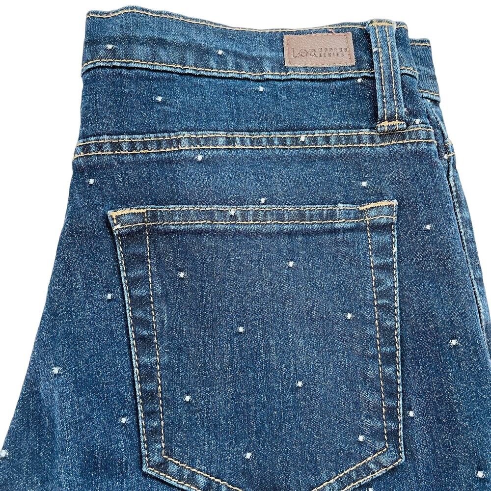 LEE Modern Series Blue Denim Dotted Straight Leg Jeans 4